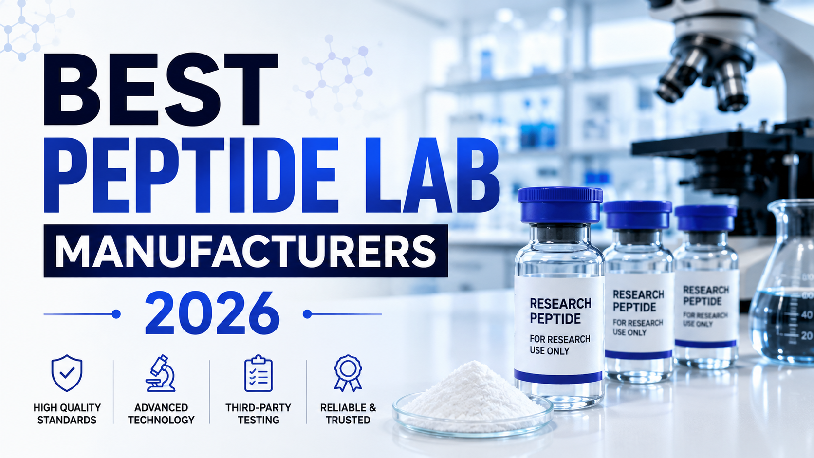 Research peptide vials with third-party COA testing documentation from independent labs
