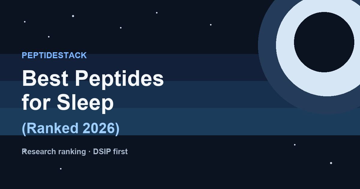 Best peptides for sleep ranked 2026 — research ranking graphic with a night sky