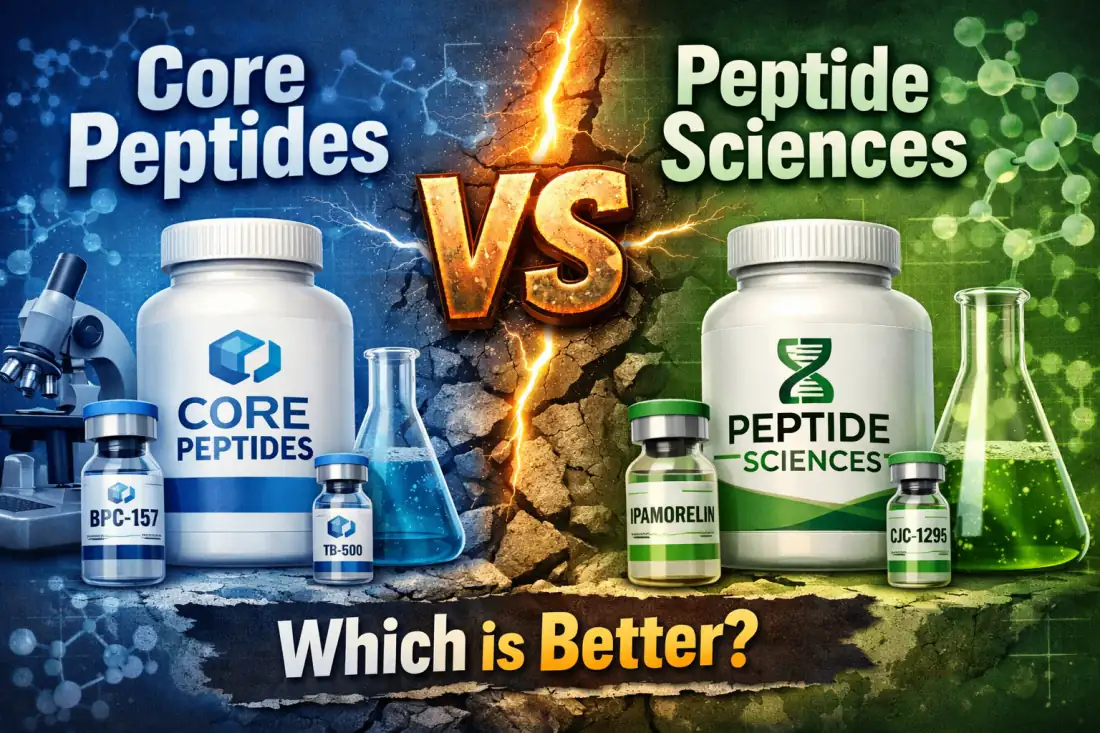 Core Peptides vs Peptide Sciences 2026 vendor comparison for research peptides