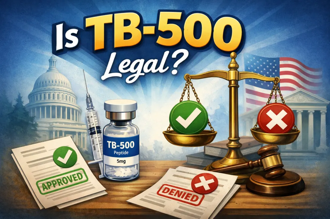 TB-500 legal status infographic