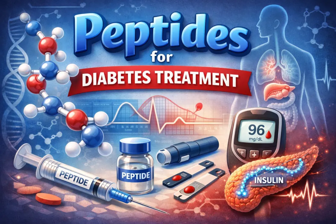 Diabetes peptide treatment research illustration